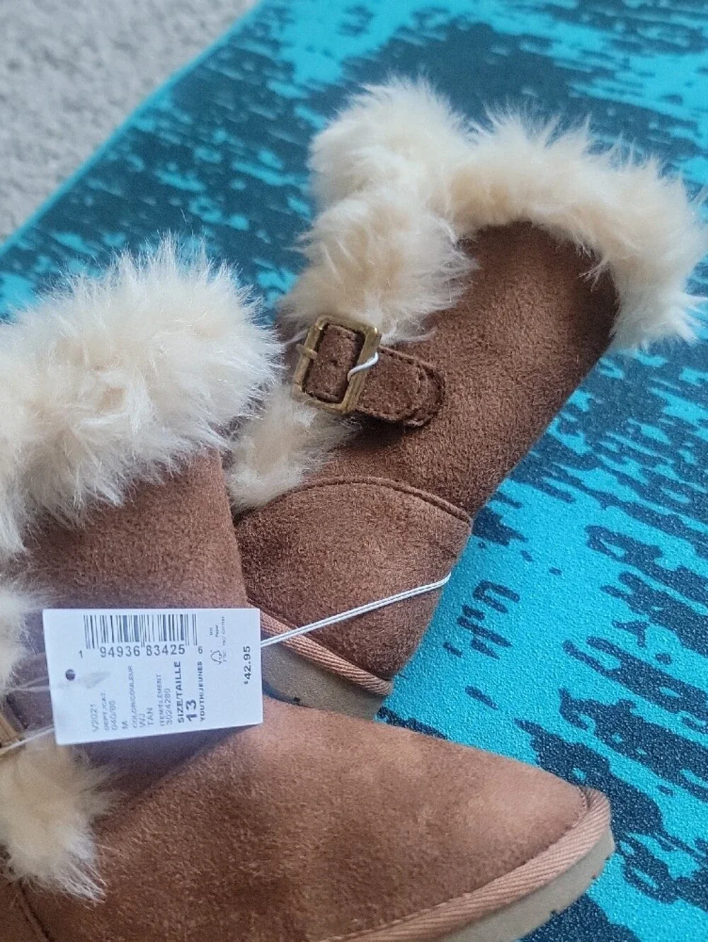 The Children's Place Brown Faux Fur Trim Girls Boots